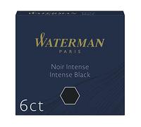 Waterman cartouches d’encre pour stylo plume | format standard international « petit » | couleur Noir Intense | boîte de 6