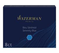 Waterman Cartouches D'encre Stylo Plume Effaçable Format Long Couleur Bleu Serenite - Pack De 8