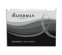 WATERMAN boîte de 8 cartouches longues, encre Noir intense pour stylo plume