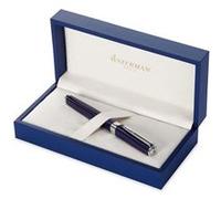 Waterman Exception Stylo Plume Fin, Bleu avec Clip Plaqué Argent, Plume Fine, Cartouche d'Encre Bleue, Coffret Cadeau G