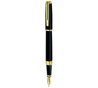 Waterman Exception stylo plume fin | noir avec clip doré à l’or 23 k | plume fine | cartouche d'encre bleue | coffret cadeau