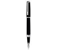 Waterman Exception stylo plume fin | noir avec clip plaqué argent | plume fine | cartouche d'encre bleue | coffret cadeau