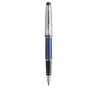 Stylo plume Waterman Expert Deluxe Laque métallique Capuchon métal Plume moyenne Bleu Bleu G