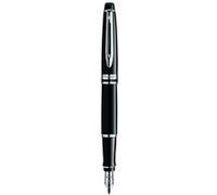 Waterman – Stylo plume Expert Laque noire – Plume moyenne – Attributs chromés – Coffret cadeau