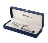Waterman Expert stylo bille , acier inoxydable avec attributs chromés , pointe moyenne , encre bleue , coffret cadeau