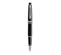 Waterman – Stylo plume Expert Laque noire – Plume moyenne – Attributs chromés – Coffret cadeau
