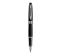 WATERMAN Expert Stylo plume, plume moyenne, laque noire mate avec attributs palladium, plume moyenne, cartouche encre bleue,