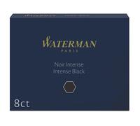 Waterman Fountain Pen Refill Ink Cartridges Long Standard Intense Black 8