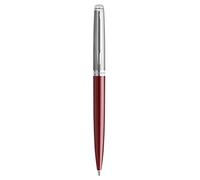 Waterman Hemisphere Essentiel Stylo à bille rouge mat avec embouts chromés - Mine de rechange moyenne noire - Boîte cadeau