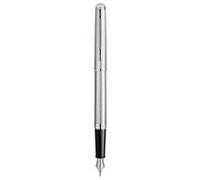 WATERMAN Hemisphere Stylo plume, acier inoxydable, plume moyenne, encre bleue, Coffret cadeau G