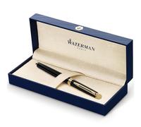 Waterman Hémisphère stylo plume | noir mat avec attributs or fin 23K | plume moyenne | coffret cadeau