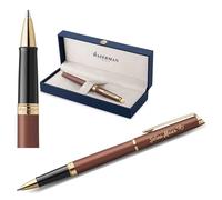 Waterman Hémisphère Stylo roller avec gravure - Stylo d'écriture de luxe personnalisé - Cadeau élégant pour homme et femme - Encre bleue (Cuivre Red G.T)
