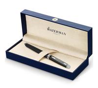 Waterman Hémisphère stylo roller - noir mat avec attributs chromés - pointe fine - encre noir - coffret cadeau