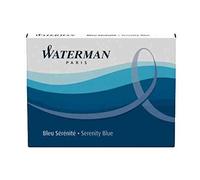 Waterman Etui de 8 cartouches longues – encre intense noire et bleue (Bleu Sérénité)