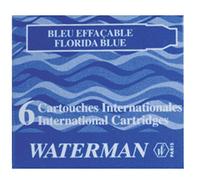 Waterman cartouches d’encre pour stylo plume | format standard international « petit » | couleur Bleu Sérénité | boîte de 6