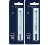 Waterman recharge d’encre pour stylo roller | pointe fine | encre noire | 1 recharge (Lot de 2)