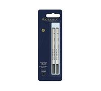 Waterman recharge d’encre pour stylo roller - pointe fine - encre noire - 2 recharges