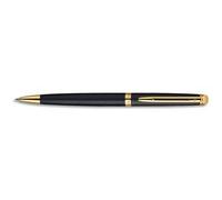 Waterman Stylo Bille Moyenne Hemisphere Corps Laqué Noir, Attributs Or (Gt)