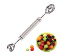 Watermelon Baller Scoop Cuillère en acier inoxydable à double tête pour faire des boules de glacé | dessert, sorbet , cuillère à boule, servir pour le beurre et les ustensiles de cuisine