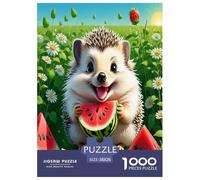 Watermelon hérisson Puzzles 1000 Pièces Cadeau Unique Jeu Éduchatif Challenge Toy À De Qualité Supérieure Peinture Art pour Adultes Enfants 38x26cm/1000pcs