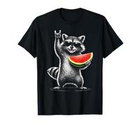 Watermelon Raccoon Rock on Summer Vibe Men Women Kids T-Shirt