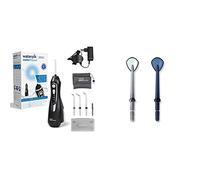 Waterpik - Hydropulseur Sans Fil Advanced, Jet Dentaire Portable Rechargeable, Élimine la Plaque, 3 Niveaux de Pression, Noir & Embout Gratte-Langue de Rechange pour Hydropulseur Dentaire, Lot de 2