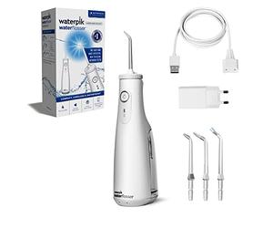 Waterpik Hydropulseur sans fil Select blanc - Élimine la plaque dentaire et améliore la santé des gencives - Rotation de la pointe à 360 degrés - Tension globale - Sans danger pour les implants,
