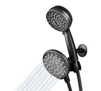 Waterpik One-Touch Dual XPB-135E-765ME Système de douche 2 en 1 avec pommeau de douche à effet pluie et 7 modes Noir mat