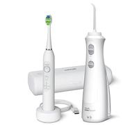 Waterpik Pearl and Sensonic Ensemble brosse à dents électrique rechargeable et hydropulseur sans fil, soins dentaires complets pour les dents, les gencives, les appareils dentaires et les voyages