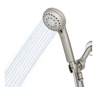Waterpik Pommeau de douche haute pression avec tuyau, massage PowerPulse 6 modes, nickel brossé XAL-649ME