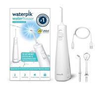 Waterpik WF-20 Pulse, Hydropulseur Sans Fil, Recommandé par l’UFSBD, Jet dentaire Rechargeable, Elimine la Plaque, 2 Niveaux de Pression, 45 Secondes de Nettoyage, 2 Embouts Inclus, Waterproof, Blanc