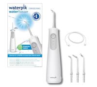 Waterpik WF-27 Pearl, Hydropulseur Sans Fil, Recommandé par l’UFSBD, Jet dentaire Rechargeable, Elimine la Plaque, 2 Niveaux de Pression, 60 Secondes de Nettoyage, 3 Embouts Inclus, Waterproof, Blanc