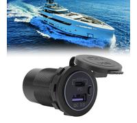 Waterproof 12V Car Charger Socket 65W Dual USB PD3.0+QC3.0