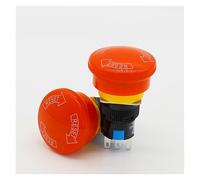 Waterproof 16mm Mushroom emergency stop e-stop switch 3 pins NO+NC Weather Pack push button switch