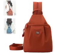 Waterproof 2-Way Commuter Bag, Anti-Theft Large Capacity Backpack for Women, Lightweight Fashion Design, for Daily, ETC (Orange)