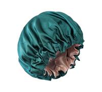 Waterproof Bath Hat, Double Layer Hair Cover With Stretch Band, Moisture Blocking Reusable Head Cap For Thick Curly Styles, Comfortable Spa Accessory For Home Salon Travel Women