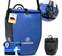 Waterproof Bicycle Pannier Bag For Pannier Rack,25 L Volume With Shoulder StrapPannier Bag Fits On Any Luggage Rack (Black,Individual Pannier Bag) (Blue)