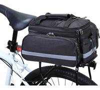 Waterproof Bicycle Pannier Carrier Bag Waterproof Rear Storage Bag For Cycling Mtb Sport Travel With Rain Cover (Black)