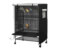 Waterproof Bird Cage Cover - Night Time Light Blocking Co-ver | Black Sun Protection Cage Roof | Protective Dust Proof Enclosure For Small Birds Cockatiel Parrot Finches Parakeet Rest And Sleep