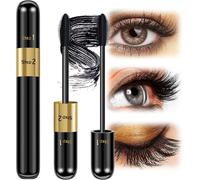 Waterproof Black Mascara-Volume Mascara False Eyelashes Effect 4d Silk Fibre Mascara,Extreme Volume And Length Mascara For Women,Anti-Stain Natural Effects And False Effects,10ml