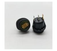 Waterproof boat shaped switch, circular waterproof rocker switch KCD1-105N3, with lamp, copper piece, silver point self-locking NWPNLXEA(Gelb,12V)