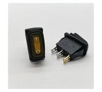 Waterproof boat shaped switch KCD3 with light, 3 legs without light, 2 legs with holes of 28 * 11mm silver dot self-locking NWPNLXEA(Gelb,3-pin-ON-OFF-220V)