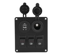 Waterproof Car Rocker Switch Panel with USB (YELLOW) | Aluminium de qualité, résistant aux éclaboussures, chargement double USB, certifié CE, surface surélevée