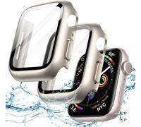 Waterproof Case With Screen Protector For Apple Watch Se (2022/2020) / Series 6 5 4 40mm, Built-In Tempered Glass Film, Full Protective Case, Pack Of 2 (Starlight)