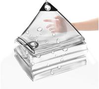Waterproof Clear Tarpaulin with Grommets Multipurpose Clear PVC Tarpaulin Heavy Duty Waterproof Rip Proof Waterproof and Waterproof for Garden Patio (Transparent,2 x 3 m)