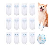 Waterproof Dog Booties, Non Woven Paws Protectors, Adhesive Wrap with Secure Fit, Soft Shielding for Outdoor Walking, Dog Socks and Paw Use, 12X Set for Small Medium Breeds
