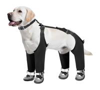 Waterproof Dog Shoes - Dog Suspender Boots | Anti-Slip Breathable Apparel | Adjustable Pet Snow Gear for Ice Hunting Cold Dust Protection Walking Camping Outdoor Night Travel Daily Outing Urban