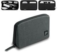 Waterproof Electronic Travel Organizer Bag For Usb Cables, Charger, Mouse And Accessories - Small Storage Bag For Work And Camping - Grey