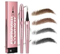 Waterproof Eyebrow Pencil with 4 Fork Tips, 3D Micro Eyebrow Pencil, Makeup Waterproof Effortlessly Creates Natural-Looking Eyebrows (marron foncé)