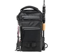 Waterproof Fishing Bag, Fishing Tackle Bag, Outdoor Fishing Backpack, Lightweight Single Shoulder Fishing Tackle Backpack with Waterproof Compartments and Adjustable Rod Holder for Outdoor Adventures